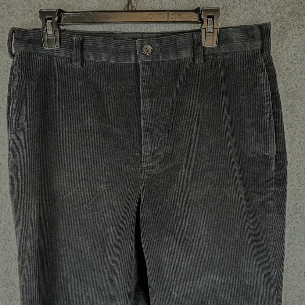 Brooks Brothers Hudson Corduroy Pants Mens W35 L33 Dark Blue‎ Straight Leg - Picture 2 of 11